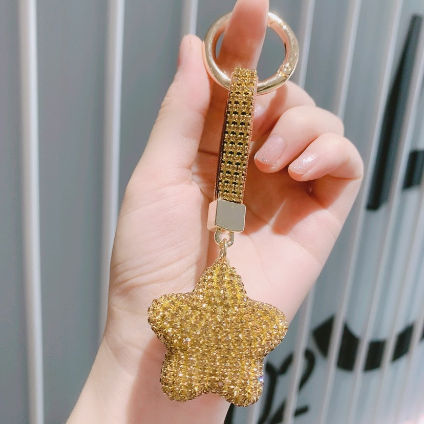 Wholesale Full Diamond Five Pointed Star Claw Chain Acrylic Keychains